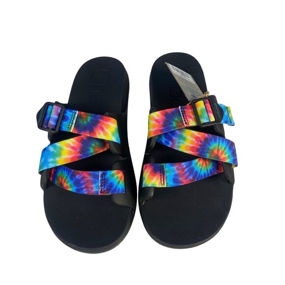 NWT Chaco dark tie dye Chillos Slide Sandal Women's 10 Water Shoe New w/ box - Picture 1 of 11